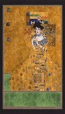 Robert Kaufman Gold Gustav Klimt Panel w Metallic Quilt Fabric Panel 24" X 44"