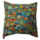 Cats Mandala Day of the Dead Cushion Cover Decorative Scatte Case fits 18" x 18"