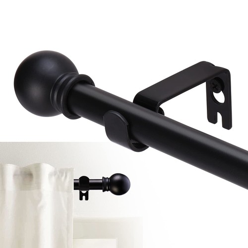 Curtain Rods for Windows 32-46 Inch 5/8 Inch Decorative Curtain Rod Set Matte