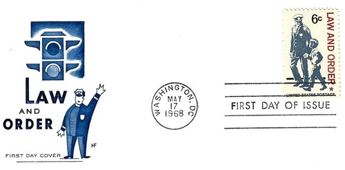 1968 935 6 cent Law and Order FDC House of Farman Cachet