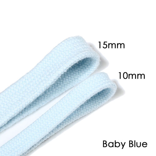 Flat Cotton Drawstring Tape Cord,10 & 15mm,Garment Hoody Sweatshirt and Crafts - Picture 29 of 31