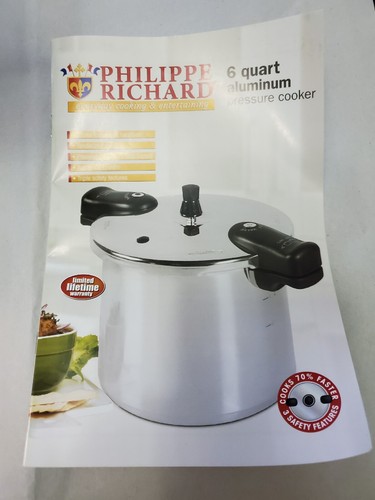 Philippe Richard YPC 2045c 6QT ALUMINUM Pressure Cooker W MANUAL philippe-richard-ypc-2045c-6qt-aluminum-pressure-cooker-w-manual
