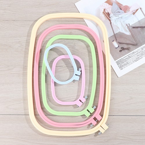 5 Size Plastic DIY Embroidery Hoops Square Shape Cross Stitch Hoops Frame A=s= - Picture 9 of 17