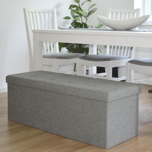 Sitzbank Faltbar 110x38x38cm Sitztruhe 2 Trennwände XXL 120L Polsterbank Fußbank - Bild 41 von 44