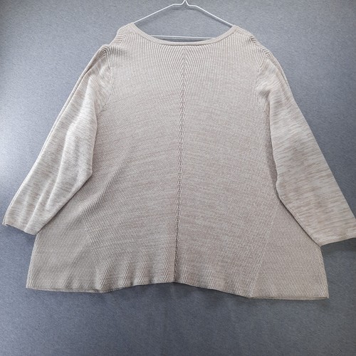 Catherines Sweater Women 4X Beige V-Neck Ribbed Knit Pullover Long Sleeve - Picture 5 of 10
