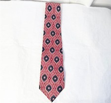 Ralph Lauren Red Printed Red Pure 100 Silk Mens Tie Necktie Made by Hand