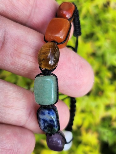 7 Chakra Bracelet Genuine Crystal Gemstone Beads New Bohemia Ethnic Jewellery - Picture 6 of 24