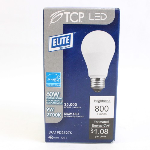 NIB TCP LED Dimmable Lightbulb 60W Incandescent 800 lm 25,000 hrs - Picture 1 of 5