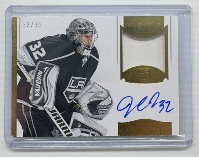2013-14 Panini Dominion Jonathan Quick GU Jersey Autograph Auto #33/99 Kings