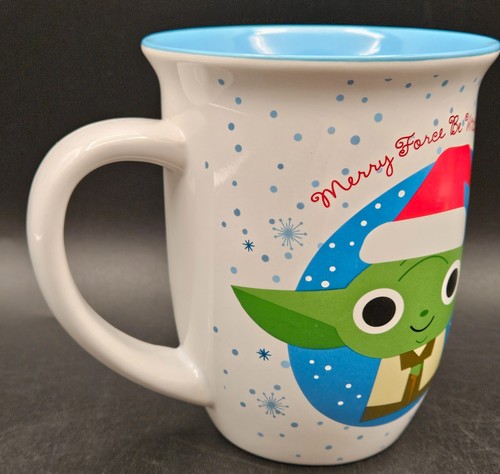 Mandalorian Star Wars Baby Yoda "Merry Force Be With You" Coffee Mug 16 oz - Picture 4 of 8