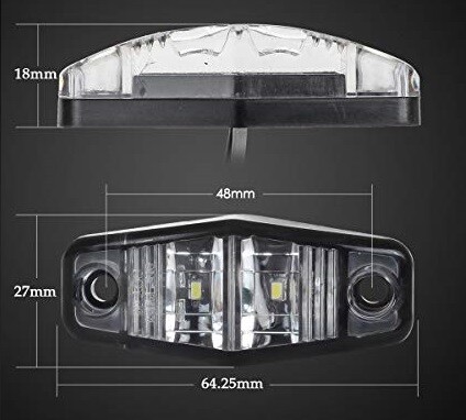 4X 24V LED Lateral Frontal Cromo Marcador Blanco Luces Transparentes para Scania Man Daf Iveco - Imagen 6 de 6