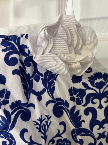 Janie and Jack Girls 6 Layered Spaghetti Strap Top Blue & White EUC - Picture 4 of 8