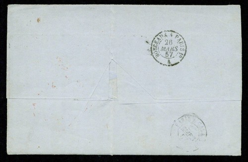 1857 FRANCE YT 17A ON BORDEAUX -VERA-CRUZ LETTER VF - Picture 2 of 3