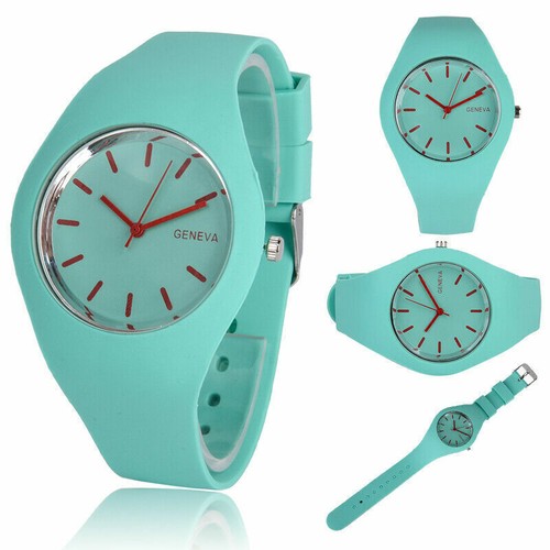 New Women Ladies Soft Jelly Silicone Band Quartz Sports Girl Kids Wrist Watch - Picture 23 of 26