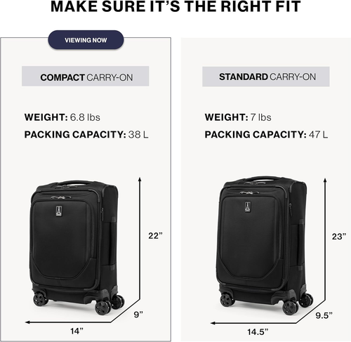Travelpro Crew Classic Leggero Softside Espandibile Trasporto Bagagli, 8 Ruote - Foto 7 di 12