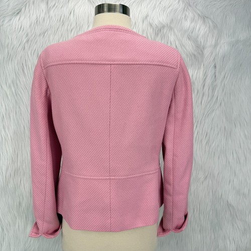 Talbots Womens Pink Military Blazer Jacket Sz 6 Textured Preppy Office Classic - Picture 4 of 16