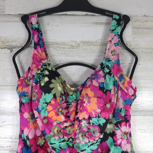 VINTAGE ROSE MARIE REID ONE PIECE SWIMSUIT SIZE 16 FLORAL MULTICOLOR WIRELESS. - Picture 4 of 24