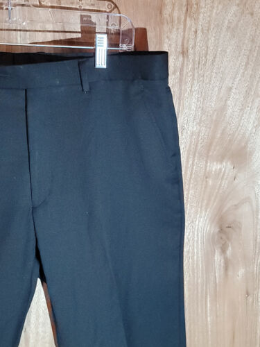 alfani dress pants mens size 34x32 slim fit tapered flat front black 100% wool - 第 3/9 張圖片