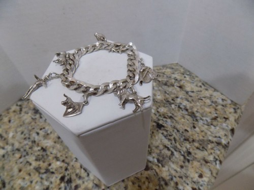 Vintage Matador Sterling Bettelarmband 6 Charms Matador Hut Stiere Mantel Picador - Bild 3 von 9