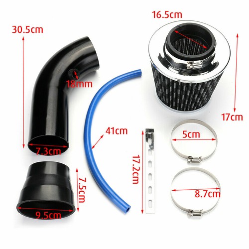Filtro de admisión de aire frío universal para automóvil de 76 mm 3"" y kit de inducción de aluminio manguera de tubería - Imagen 9 de 10