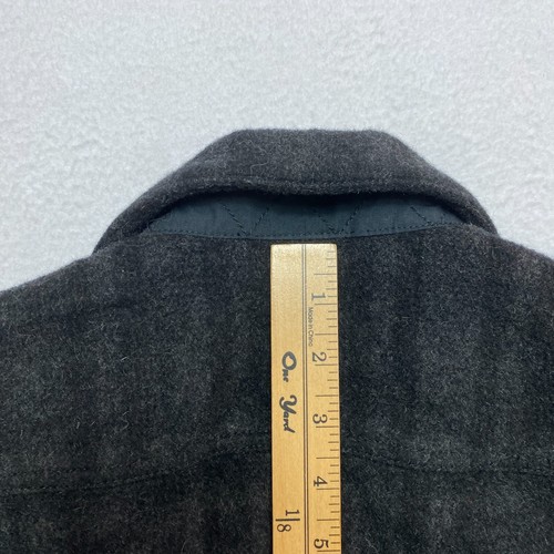 NAU Utility Wool Chore Jacket Mens M Black Gray Plaid Shacket Caviar  - Picture 12 of 12