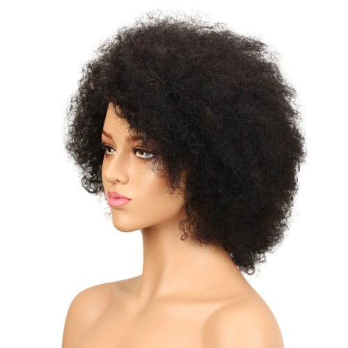 8 inch Natural Afro Kinky Curly Wigs Short Wigs 100% Human Hair Wigs Heat Safe - Picture 9 of 12
