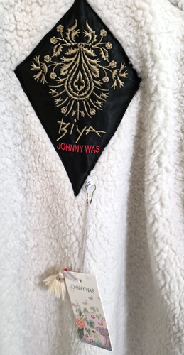 Johnny Was Orissa Jacket XS Hooded Embroidered Snap Pockets Sherpa NWT - Picture 3 of 20