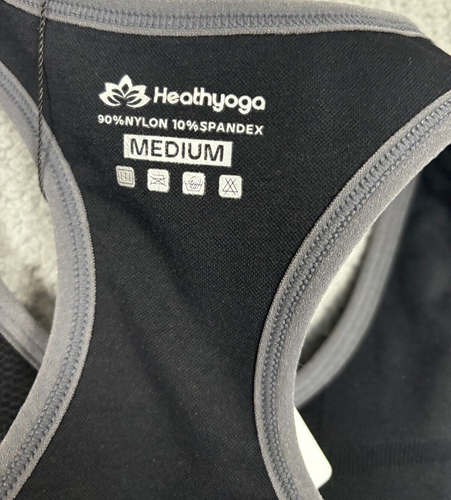 HeathYoga Women's High Impact Racerback Sports Bra BRA501 Black Medium NWT's. - Bild 6 von 9