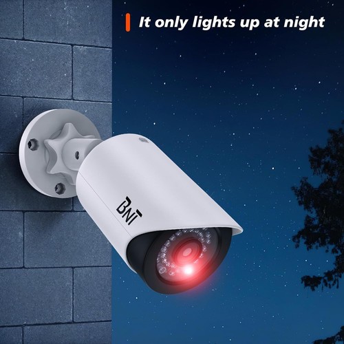 Cámara de seguridad falsa ficticia interior exterior paquete de 2 con luz LED roja - Imagen 5 de 10