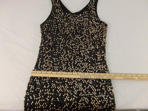 Cocktailkleid Erwachsene Damen Forever schwarz & gold Pailletten edel 30964 - Bild 4 von 12