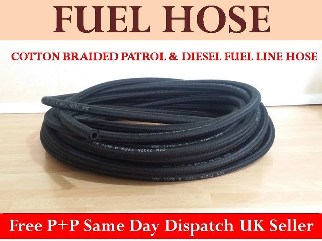 Rubber Reinforced Fuel Hose Cotton Braided Petrol Oil Diesel Pipe Tube SAE J30R6
