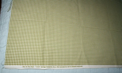 Green White Check Day in Park Sprigs Inds Fabric Cotton Craft Quilting  18 x44" - Picture 1 of 3