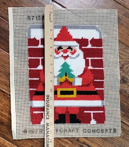 Santa Christmas Needlepoint Artcraft Concepts 1979 871976 completado sin acabado - Imagen 6 de 7