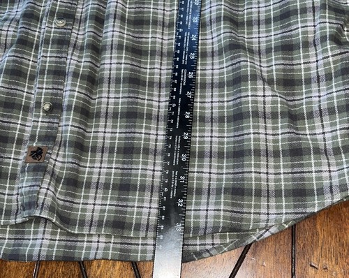 Legendary Whitetails Shirt Mens 4XT Green Blue Check Plaid Flannel Button Up - Picture 4 of 7