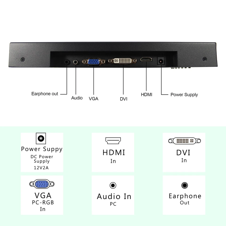 12.1 in 800x600 LED Backlight LCD Monitor Metal Case Industiral Monitor - Image 3 of 4