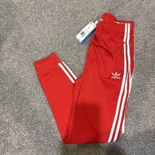 Size L Large ADIDAS ORIGINALS Kids SST Track Pants Red