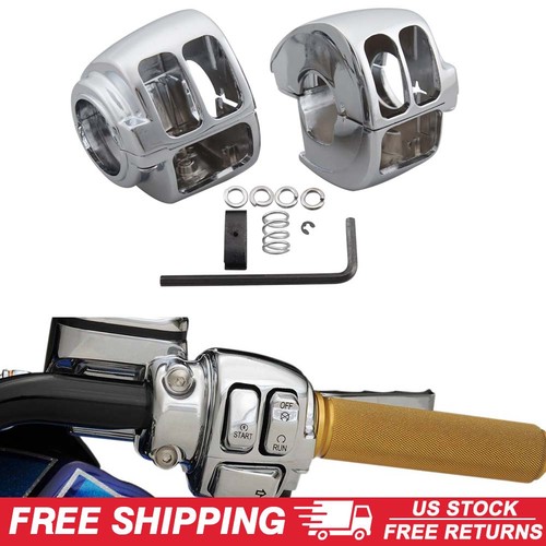 Cubierta de carcasa de interruptor de control manual cromada apta para Harley Road King Softail Dyna - Imagen 1 de 21