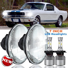 For Ford Mustang 1965-1978 Pair 7 Round Led Headlights Hilo Beam Dot Approved For Ford Mustang 1965-1978 Pair 7 Round Led Headlights Hilo Beam Dot Approved