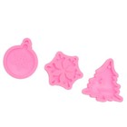 3pcs Christmas Themed Cake Molds Snowflake Tree Silicone Molds Fondant DIY Mold