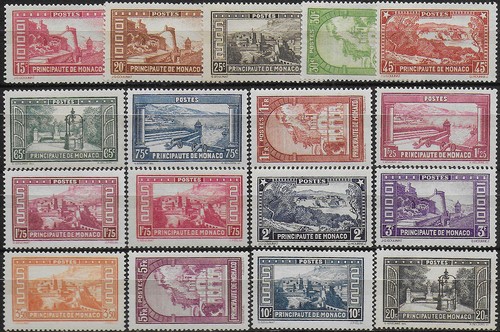 Merry Christmas - 1933-37 Monaco Views MNH Unified No. 119/34