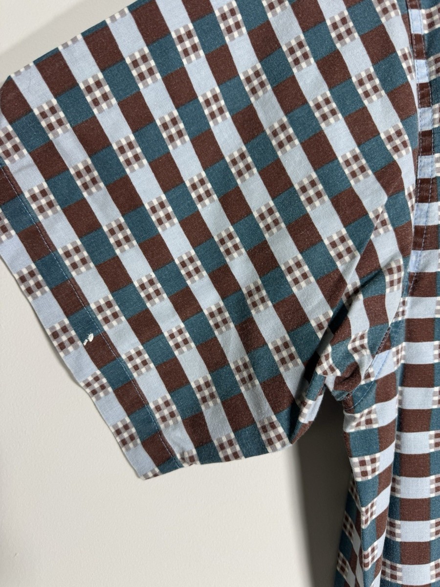 Vintage Men’s Pause Geometric Print Button Up Shirt SZ Large View 5