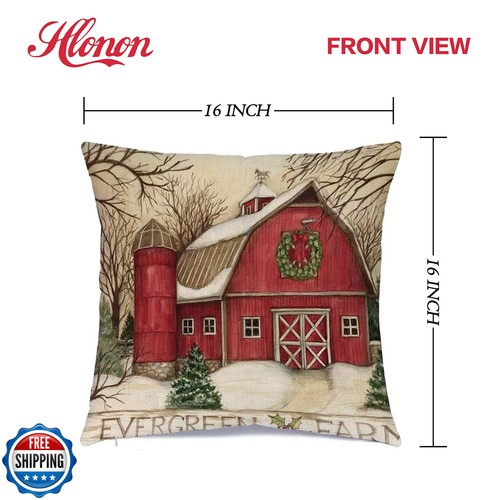 Hlonon Christmas Decorations Christmas Pillow Covers 16 x 16 Inches Set of 4  - Picture 2 of 5