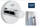 New Grohe 40364001 Essentials Wall-Mounted Bathroom Robe Hook, Starlight Chrome