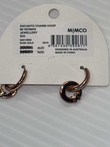 BRAND NEW MIMCO ENCANTO CHARM HOOP EARRINGS (RG) - Bild 6 von 9