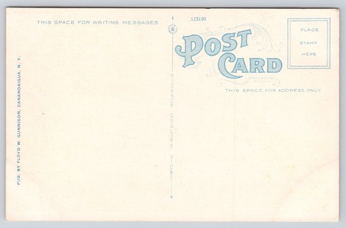 Canandaigua Hotel NY Gateway to Finger Lakes Unposted WB Postcard (K033) - Picture 2 of 2