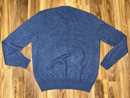 Schwarz Braun 1826 100% 2-fädig Kaschmir Herren L Blau V-Ausschnitt Pullover - Bild 6 von 8