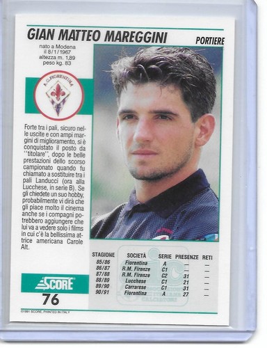 1992 Score Italian Soccer - Baggio, Maldini, Batistuta, Gullit, Zola, Careca - Picture 74 of 510