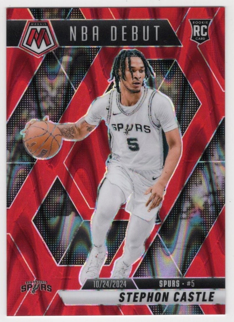 2024-25 Panini Mosaic PRIZM - Stephon Castle #267 RC Red Seismic Mosaic /299