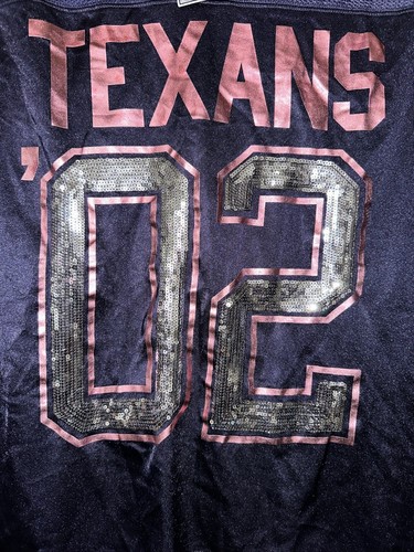 Vintage Pink NFL Collection Texans  Let’s Huddle Jersey ‘02 LARGE - Picture 8 of 8