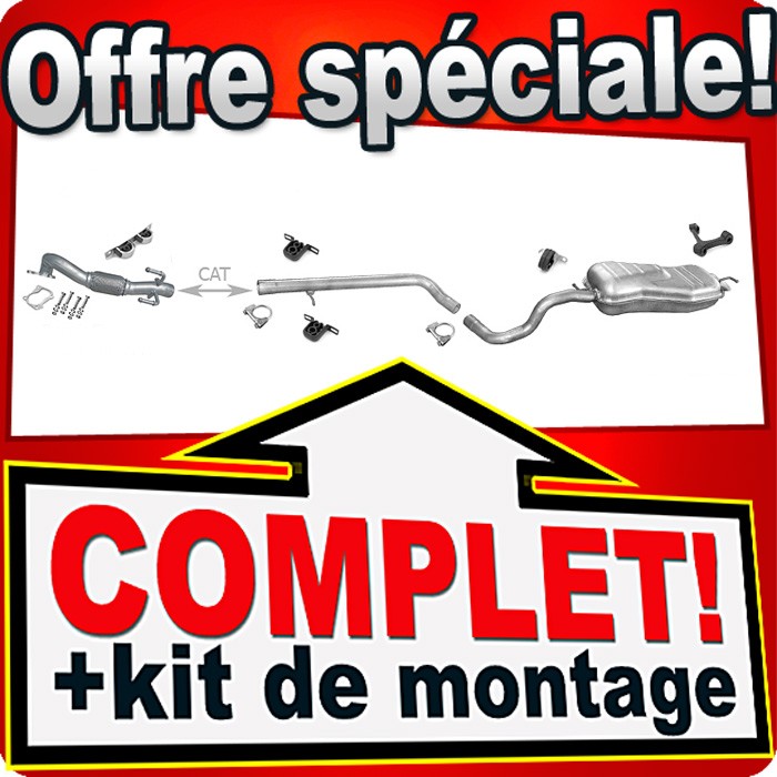 Ligne d'échappement pour Audi A3 8L1 1.9 TDi avec tuyau silencieux acier